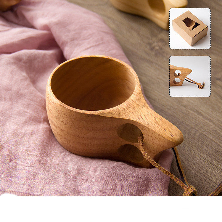 Outdoor Portable Cup Accompanying Nordic Wooden Cup