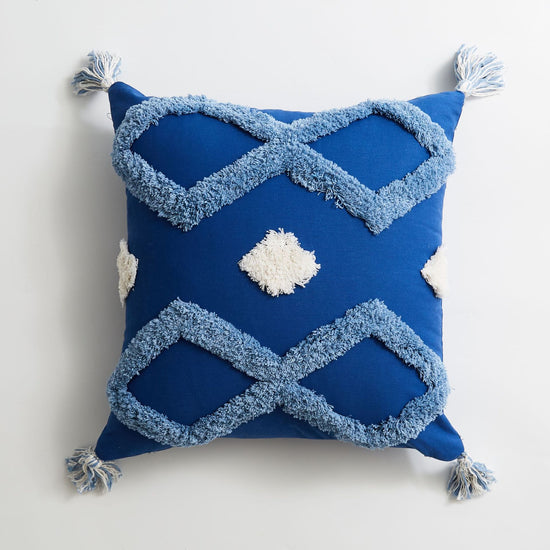 Blue Cotton canvas pillow