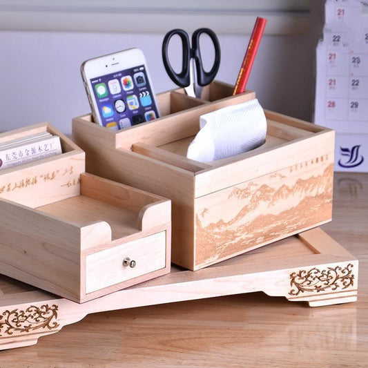 Multifunctional bamboo stationery ornaments