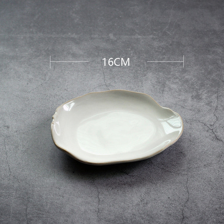 Irregular ceramic bowl dinner plate