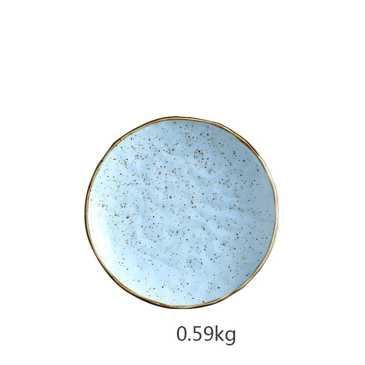 Household ceramic round dish