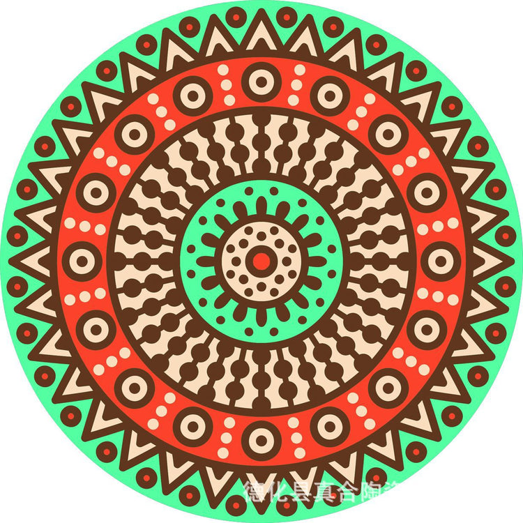 Mandala flower ceramic absorbent coaster