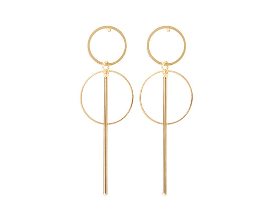 Gold Metal Tassel Earrings