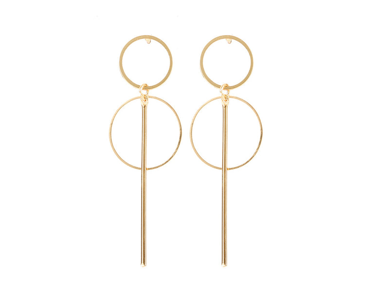 Gold Metal Tassel Earrings