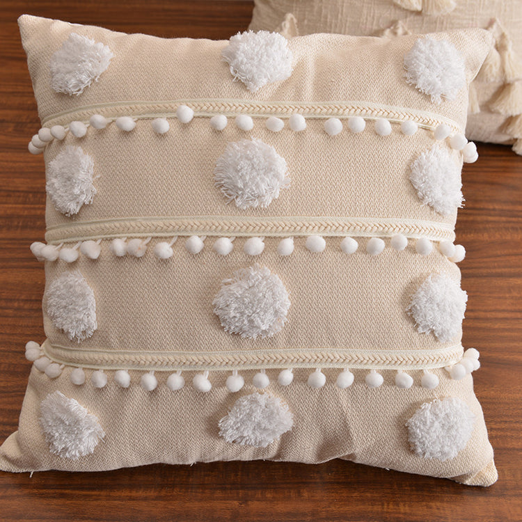 Moroccan style cotton tassel cushion pillow