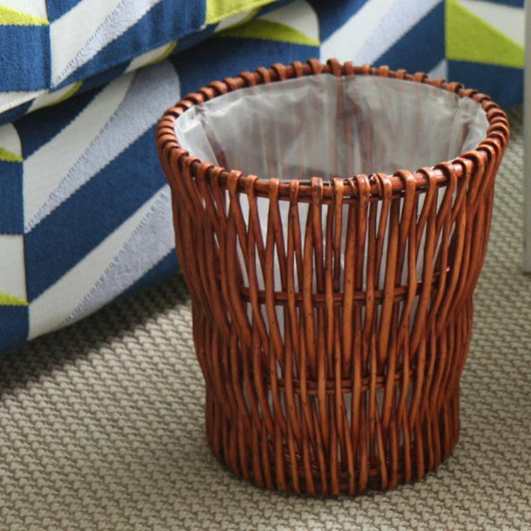 Rattan trash can