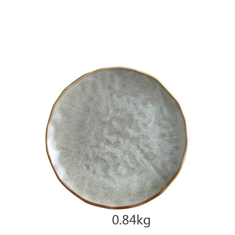 Household ceramic round dish