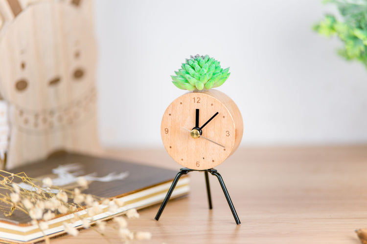 Wooden simple iron clock