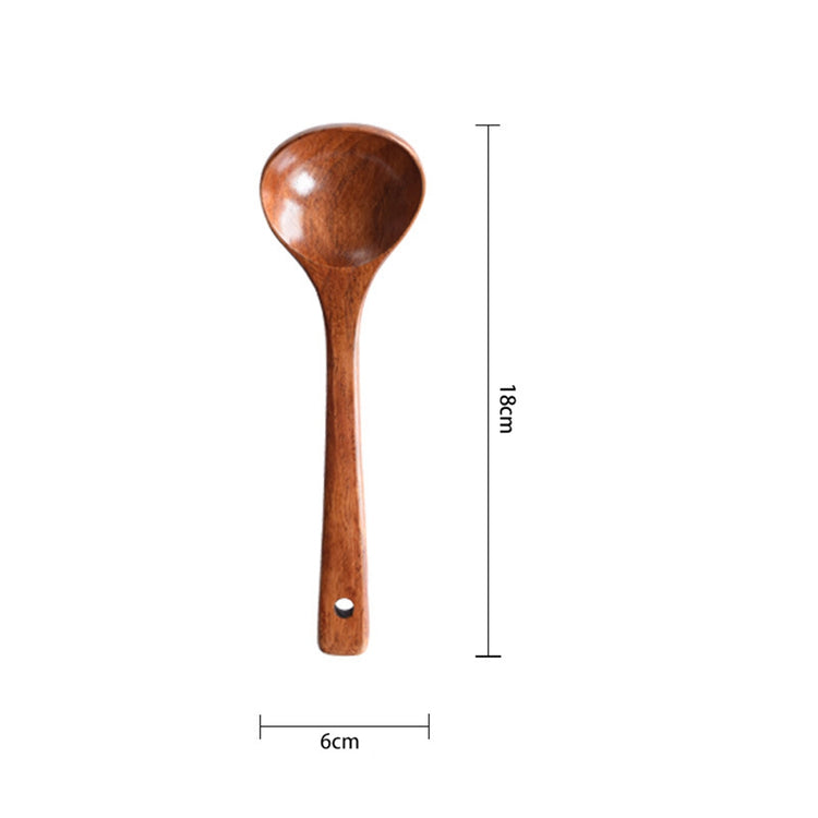 Large Long Handle Natural Wooden Cooking Scoop