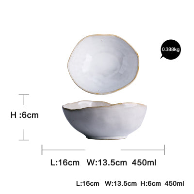 Irregular ceramic tableware