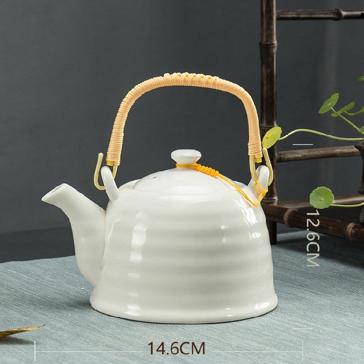 Ceramic Teapot With Strainer Large Handle Pot Single Pot Household