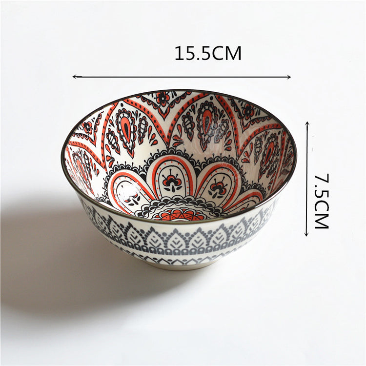 Household Japanese Underglaze Ceramic Rice Bowl