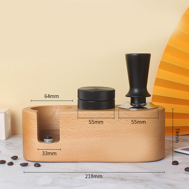 Household Simple Wooden Coffee Powder Seat Set