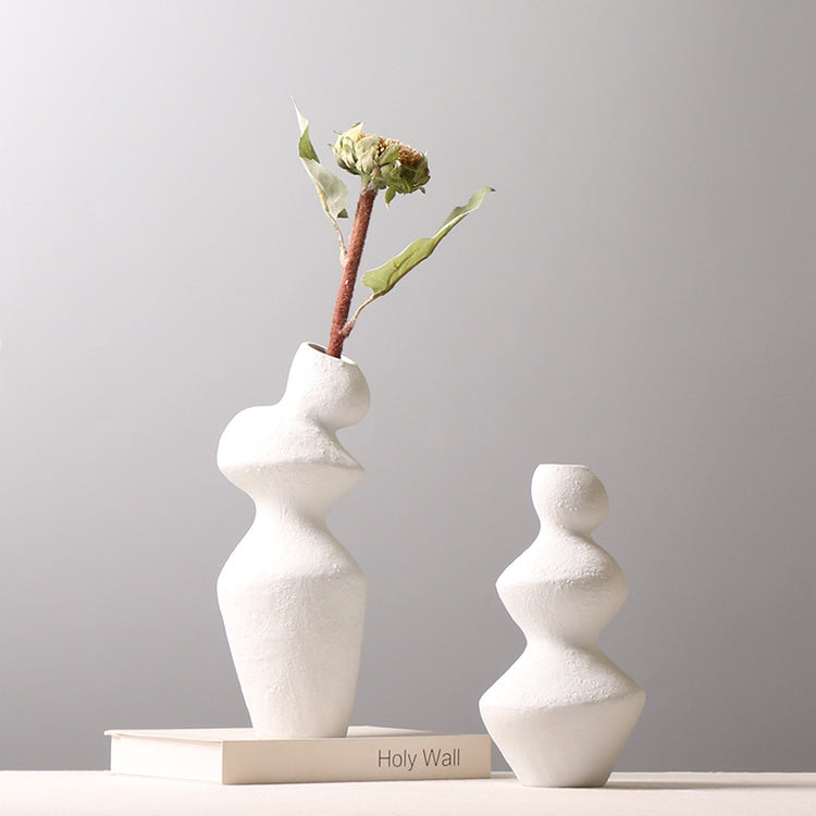 Simple And Modern Irregularly Stacked Ceramic Vases Living Room Flower Arrangement Decorations