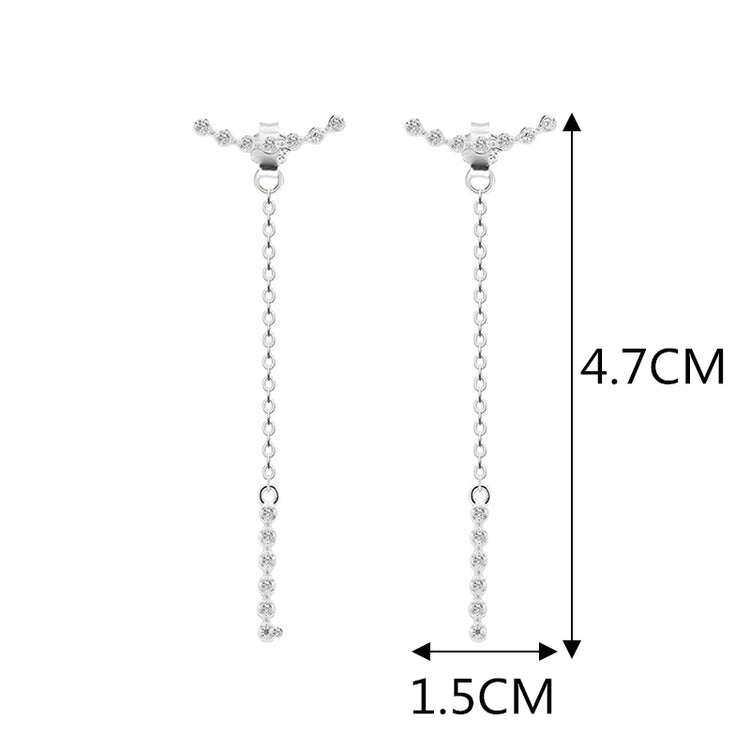 Zircon Tassel Pendant Earrings