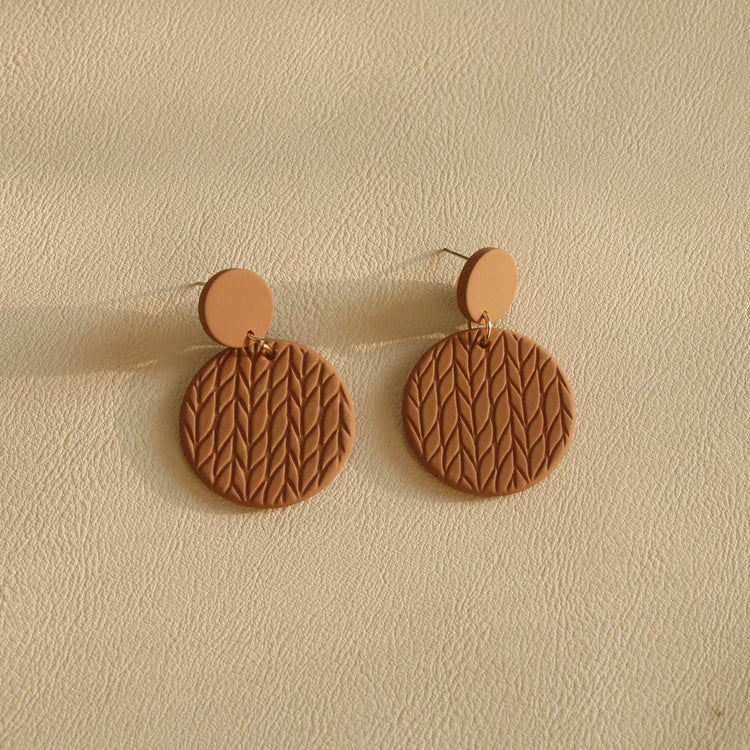 Clay Texture Acrylic Earrings European And American Long