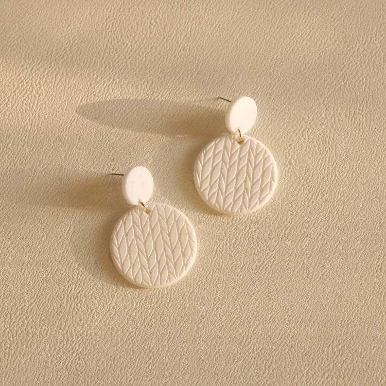 Clay Texture Acrylic Earrings European And American Long