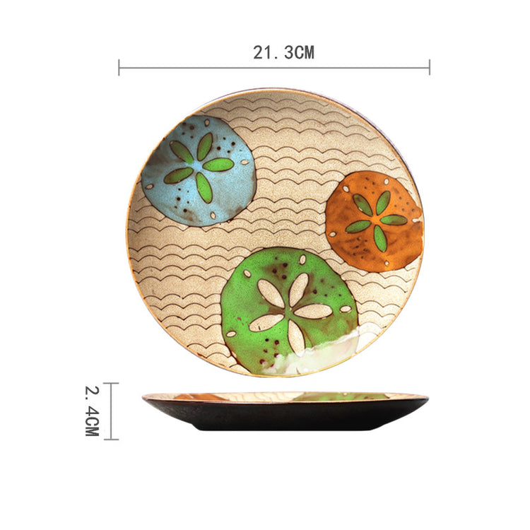 Ceramic Plate Household Tableware Round Flat