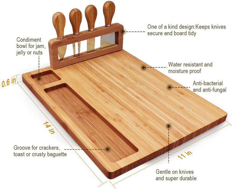 Virunci Bamboo Cheese & Cherries Board