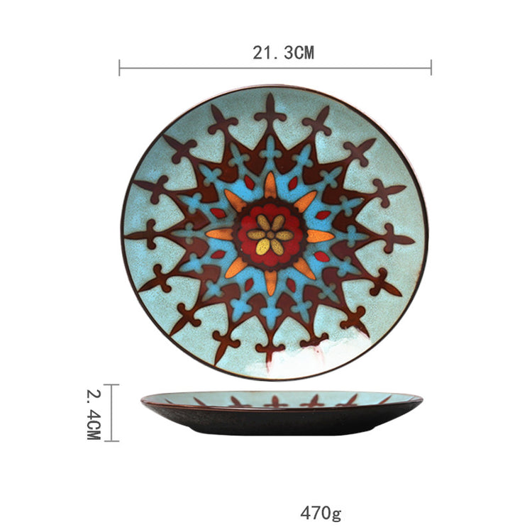 Ceramic Plate Household Tableware Round Flat