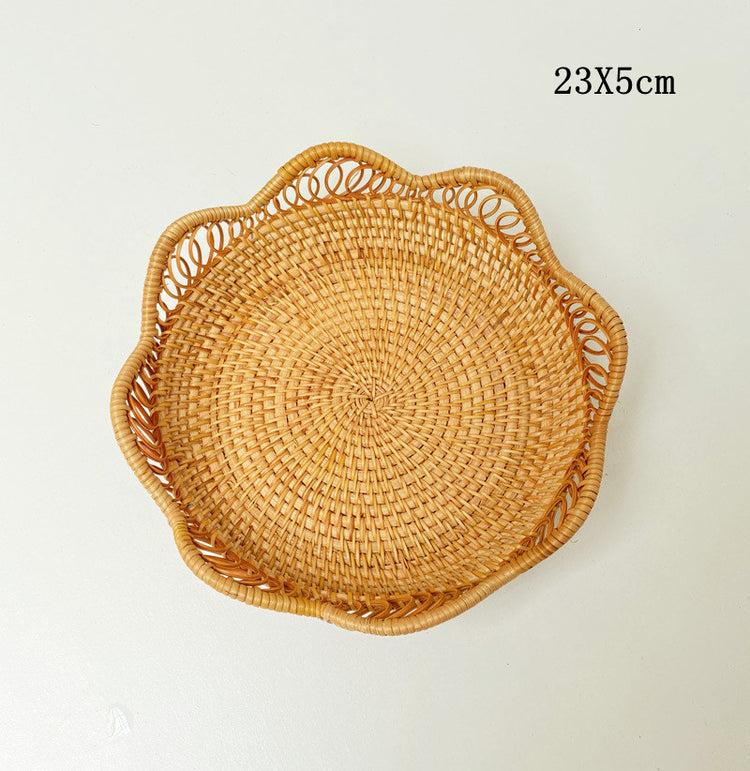 Hand-Woven Rattan Fruit Plate Fruit Bowl Rattan Art