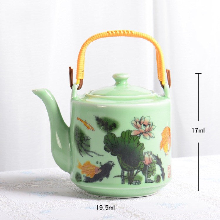 Ceramic Teapot With Strainer Large Handle Pot Single Pot Household