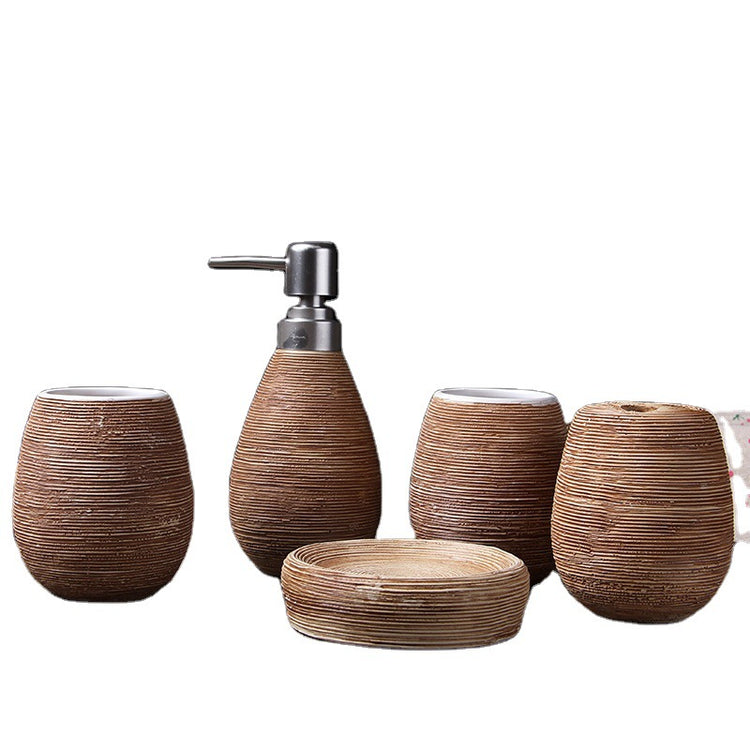 European Style Ceramic Bathroom Five-piece Set