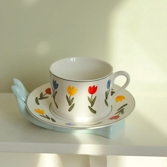 Ceramic Coffee Cup And Plate Are Retro And Lovely