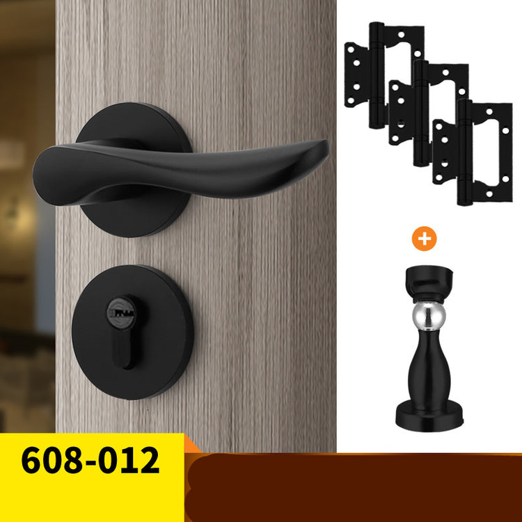 American Black Bathroom Solid Wood Door Handle