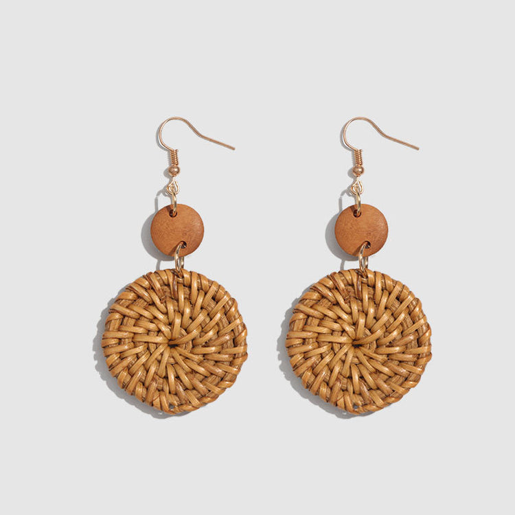 Bohemian vintage bamboo braided earrings