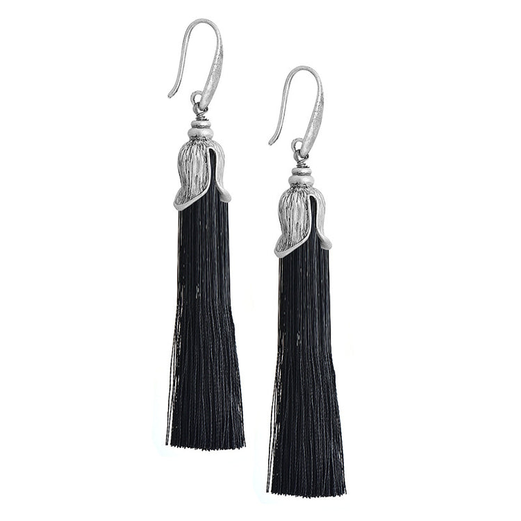 Retro simple long tassel earrings