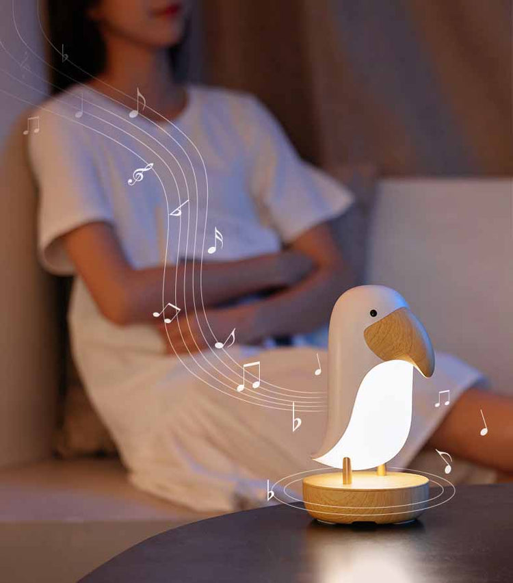 Creative Bedroom Wooden Bird Table Lamp