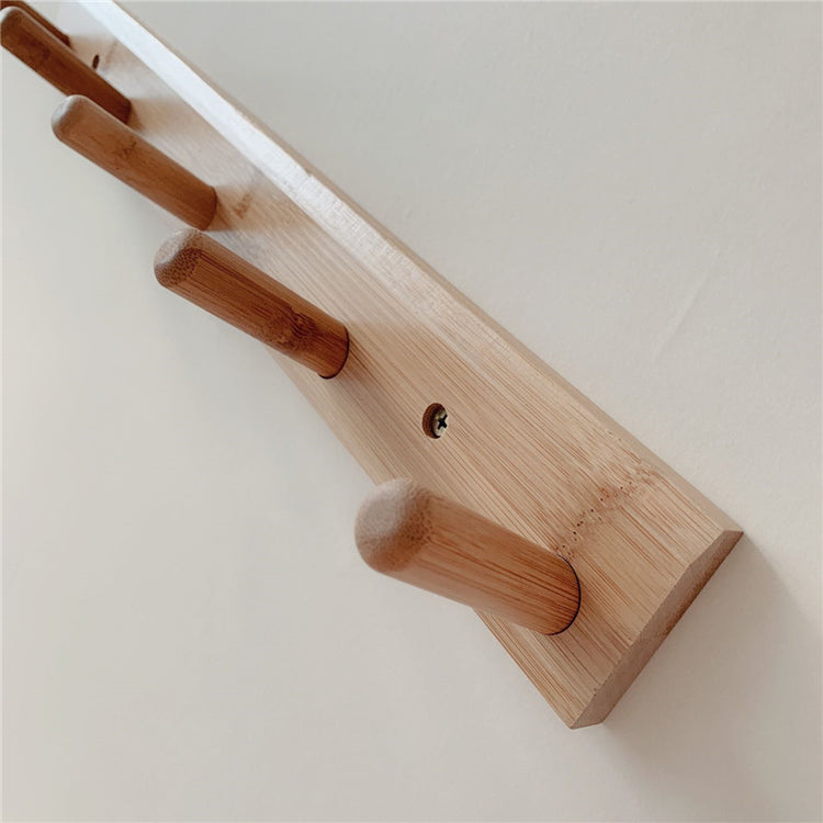 Wooden Simple Clothes Rack Bamboo Wood