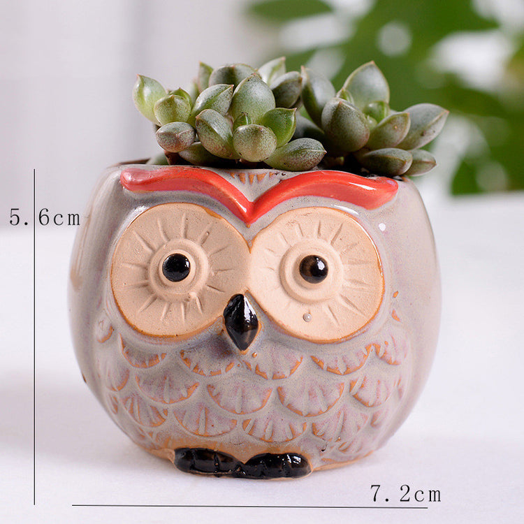 Stylish Owl Ceramic Mini Succulent Planter