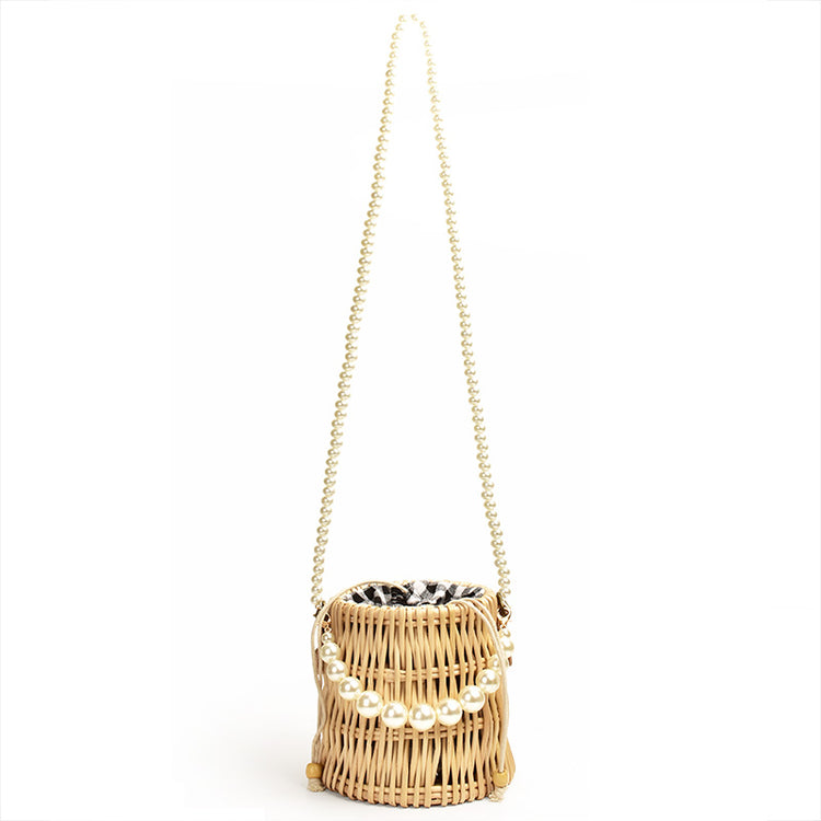 Pearl Rattan Crossbody Bag