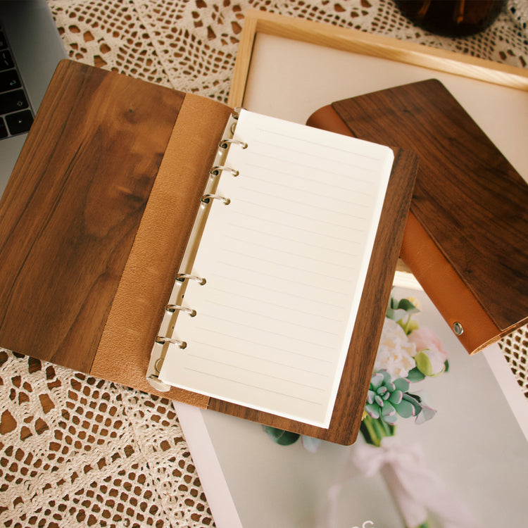 Walnut Loose-leaf Journal With Detachable