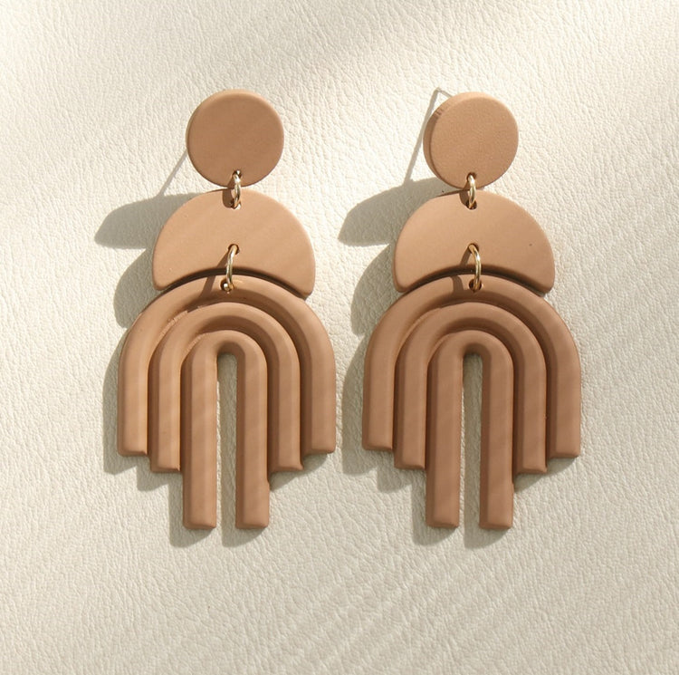 Clay Texture Acrylic Earrings European And American Long