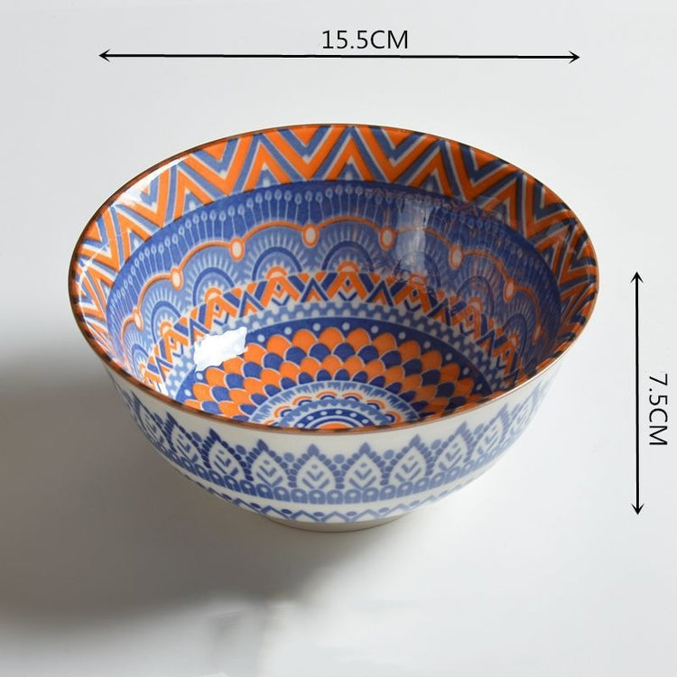 Household Japanese Underglaze Ceramic Rice Bowl