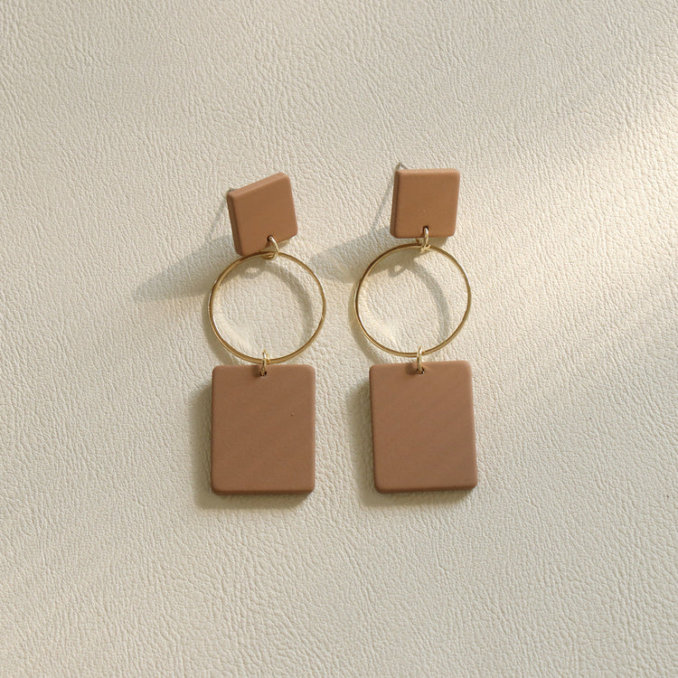 Simple Girl Exaggerated Long Three-dimensional Clay Acrylic Earrings