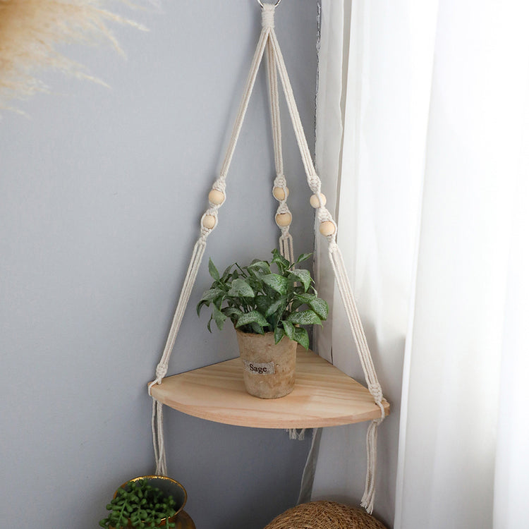 Jute Rope Wood Floating Shelves