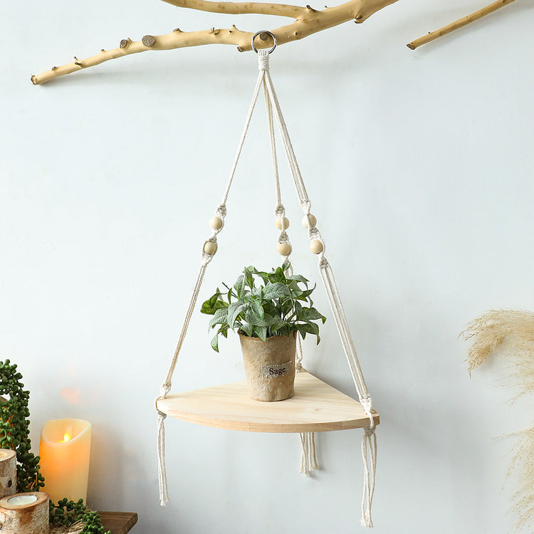 Jute Rope Wood Floating Shelves