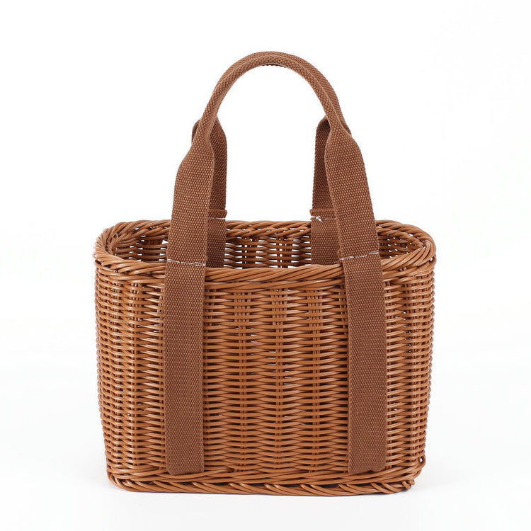 Portable rattan shopping bag