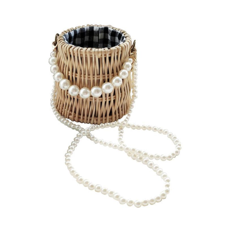 Pearl Rattan Crossbody Bag