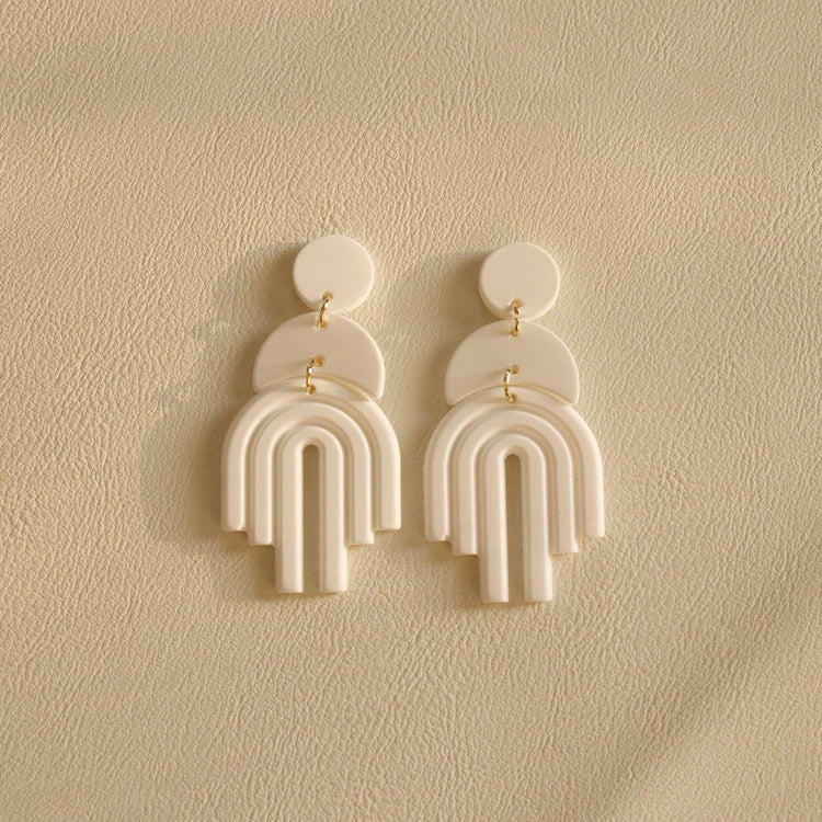 Clay Texture Acrylic Earrings European And American Long