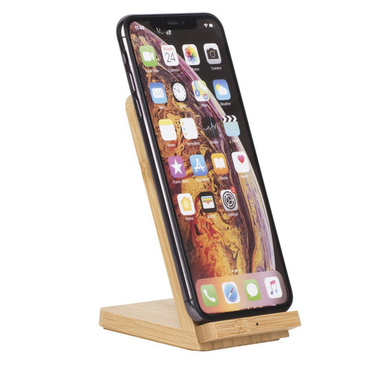 Stylish Wooden 10W Vertical Wireless Charger Desktop Stand