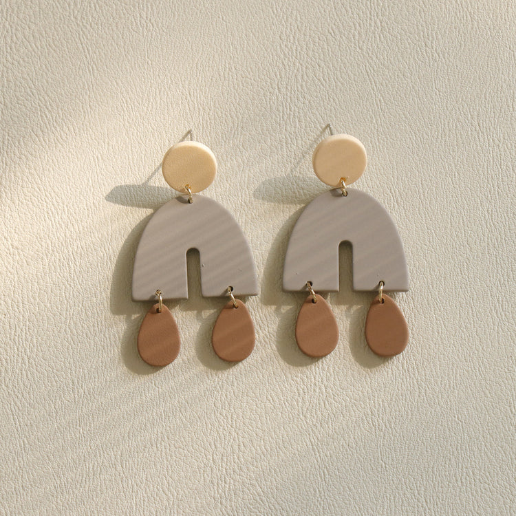 Simple Girl Exaggerated Long Three-dimensional Clay Acrylic Earrings