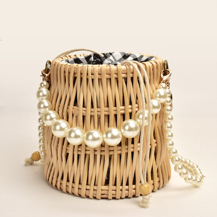 Pearl Rattan Crossbody Bag