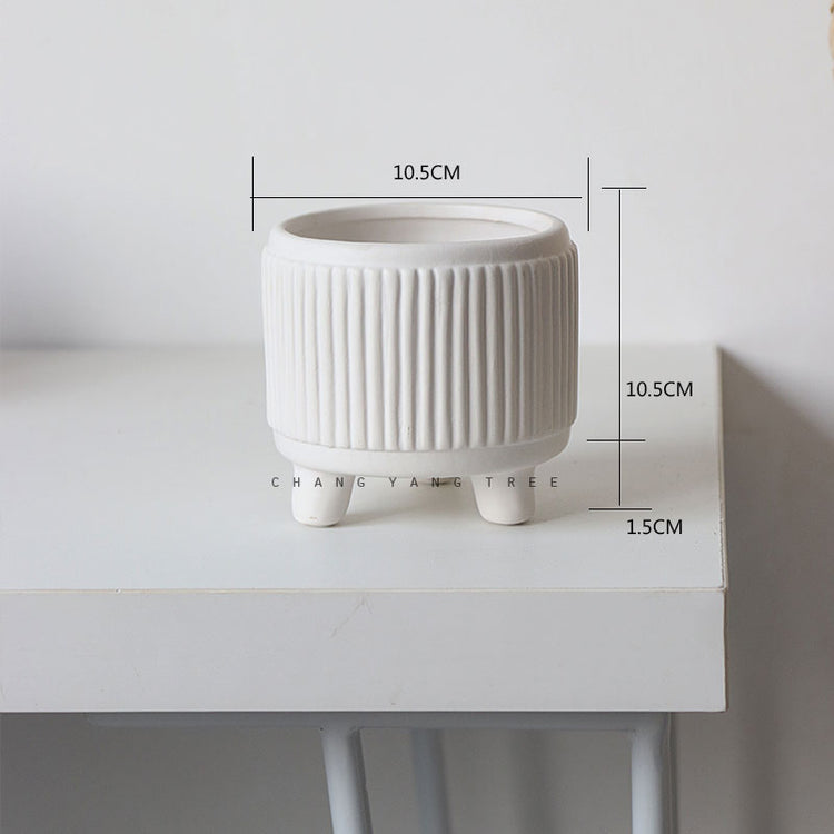 Three-legged Ceramic Flowerpot With Feet