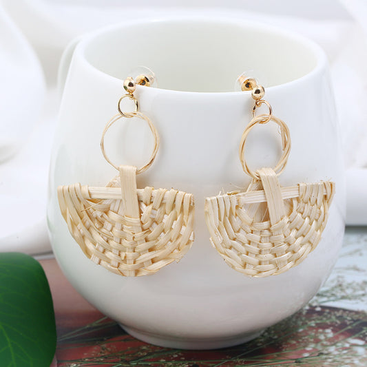 Multi-layer Resin Rattan Braided Earrings