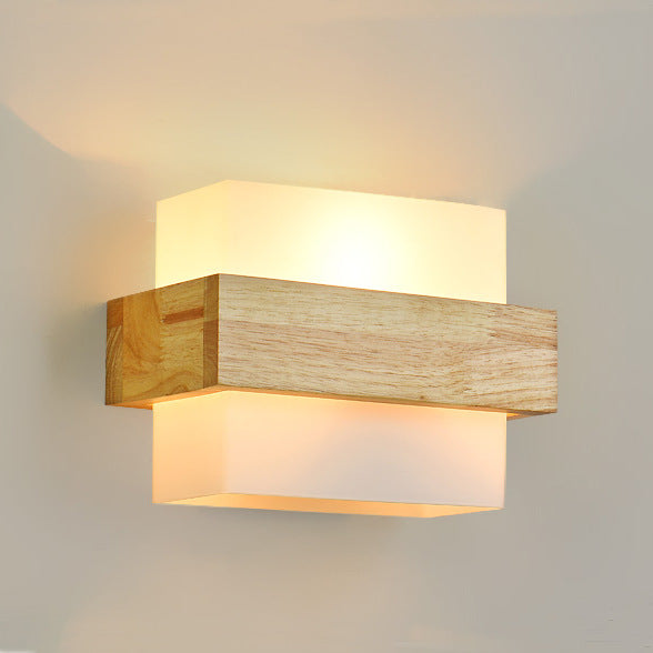 Modern creative household solid wood lamp